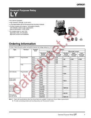 LY1-0-AC110/120 datasheet  